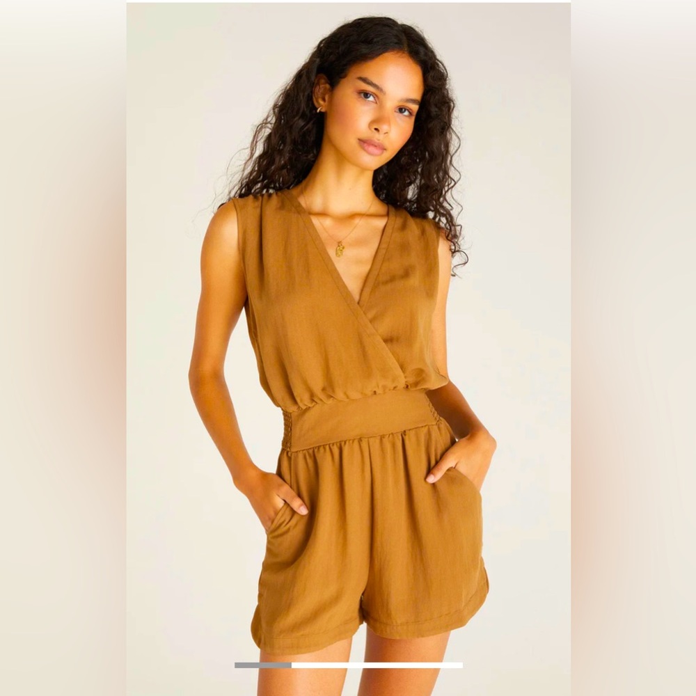 Z Supply Sun Tanned Romper New SML Otter